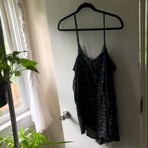 black & white boho romper